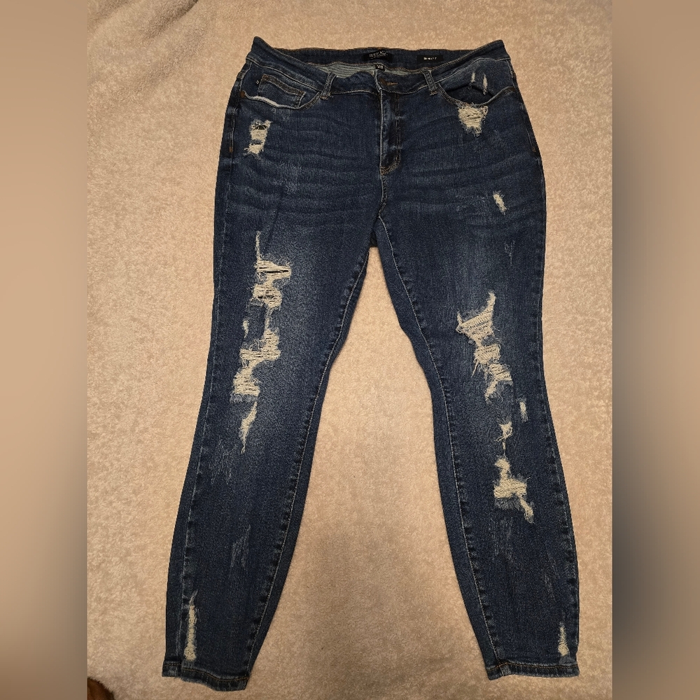 Judy Blue Ripped Dark Blue Skinny Jeans